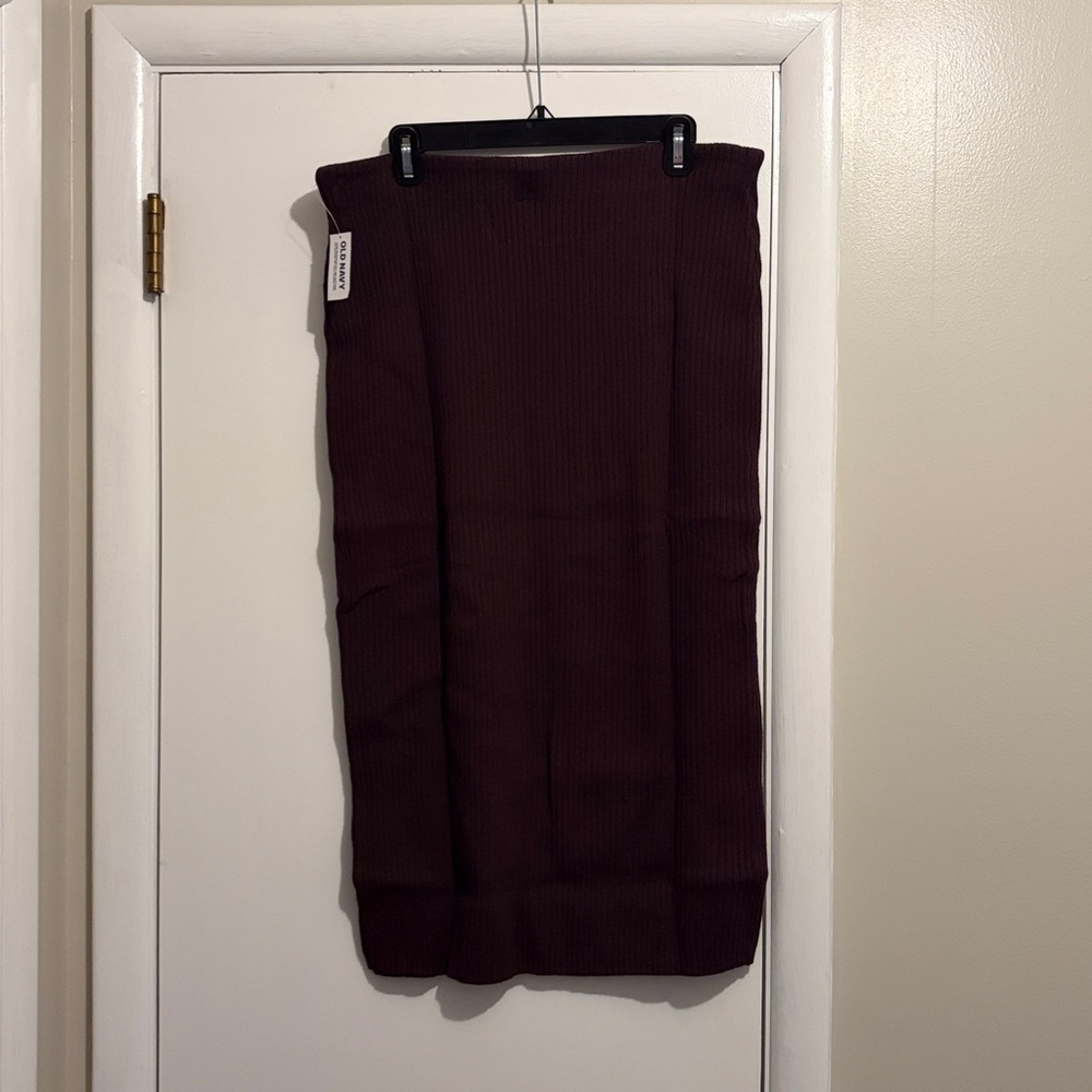 Old Navy Brown Ribbed Pencil Skirt